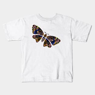Aboriginal Art - Butterfly Angled Kids T-Shirt